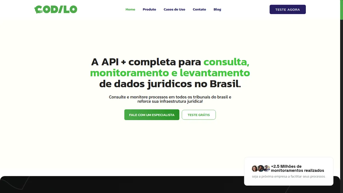 Codilo, pré-visualização do projeto