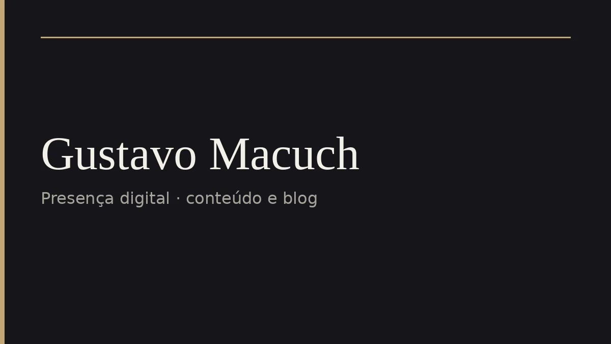 Gustavo Macuch, pré-visualização do projeto