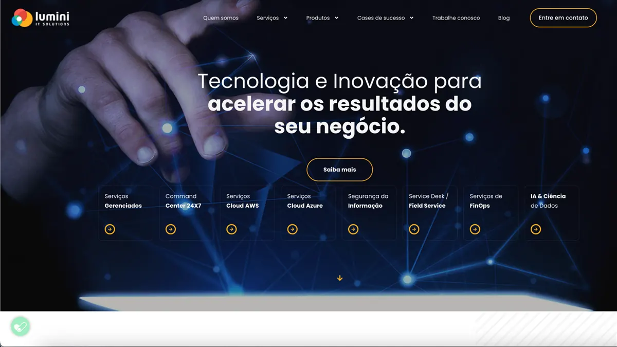 Lumini IT Solutions, pré-visualização do projeto